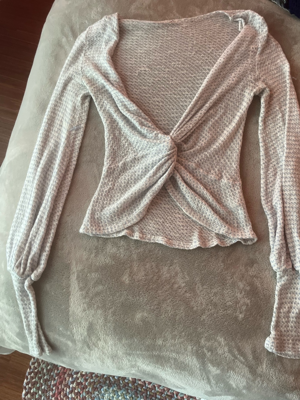 Zara Light Blue Twist-Knot Long Sleeve Top